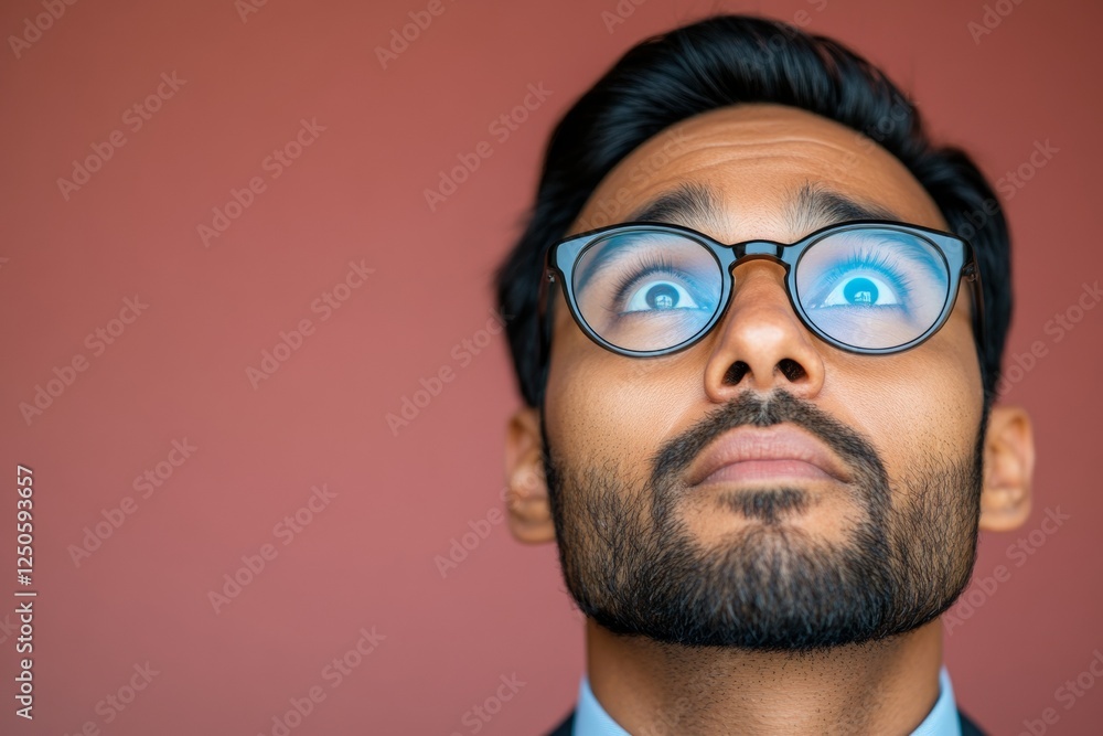 Contemporary Virtual Collaboration South Asian Professional in Sleek Charcoal Suit and Glasses, Ideal for Digital Corporate Strategies and Remote Workforce Dynamics Contemporary Virtual Collaboration South Asian Professional in Sleek Charcoal Suit and Glasses, Ideal for Digital Corporate Strategies and Remote Workforce Dynamics