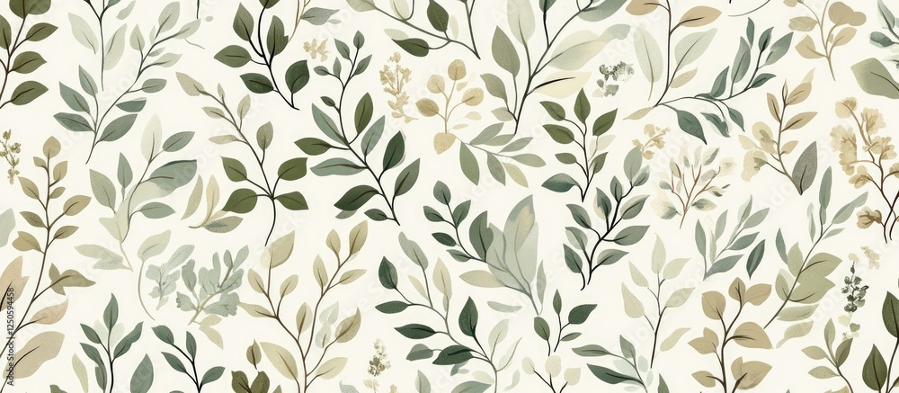 Botanical foliage pattern in soft greens and neutrals ideal for backgrounds, textiles, and nature-themed designs. Botanical foliage pattern in soft greens and neutrals ideal for backgrounds, textiles, and nature-themed designs.