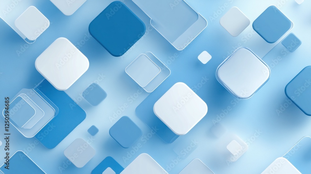 Abstract background with geometric shapes in blue and white colors