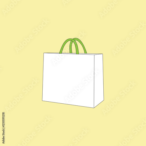 Paper bag vector illustration. Carrier storage bag