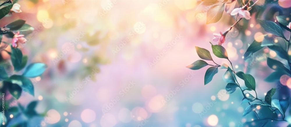 Colorful natural bokeh background with soft blurred lights and floral elements creating a dreamy and serene atmosphere for design projects Colorful natural bokeh background with soft blurred lights and floral elements creating a dreamy and serene atmosphere for design projects