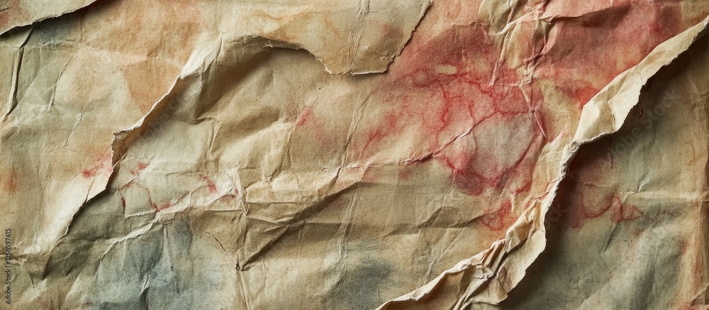 Naklejka premium Crinkled and aged paper texture background for vintage design projects and artistic presentations