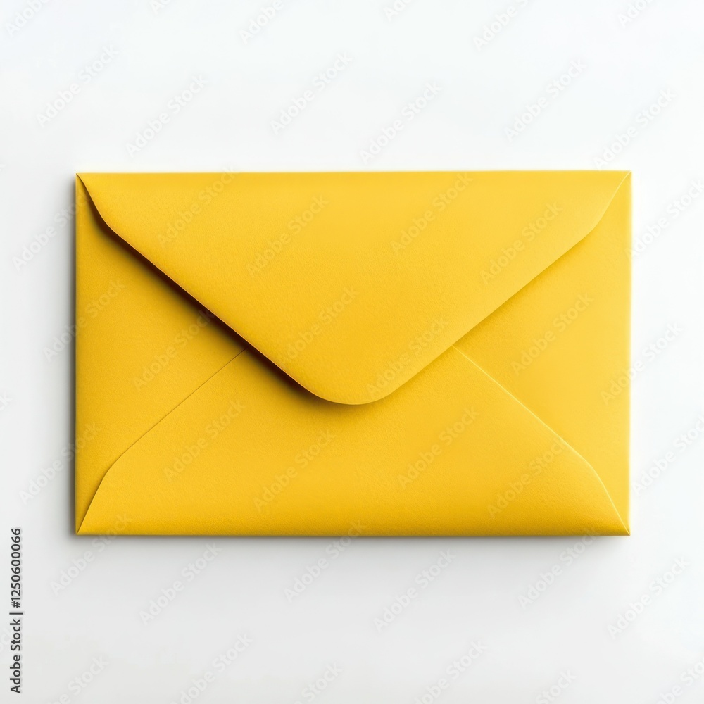 Yellow envelope mockup top view on white background Yellow envelope mockup top view on white background
