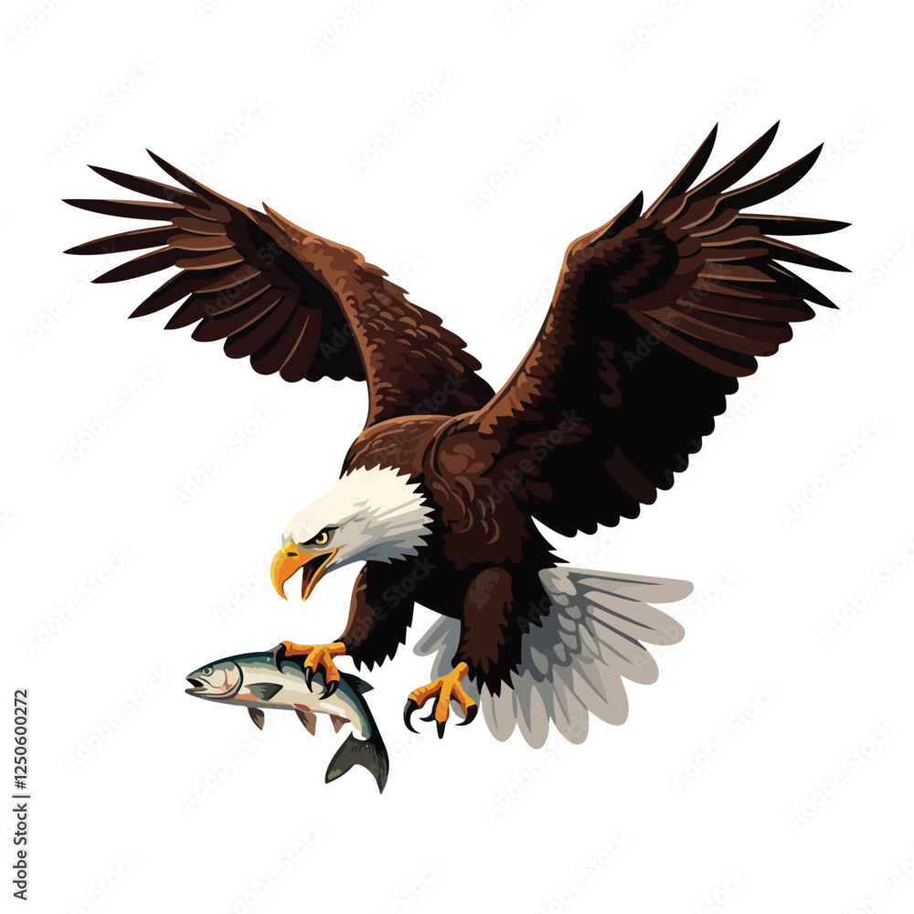 Obraz premium Cute Eagle Bird Cartoon Vector Icon Illustration. Animal Nature Icon Concept Isolated Premium Vector