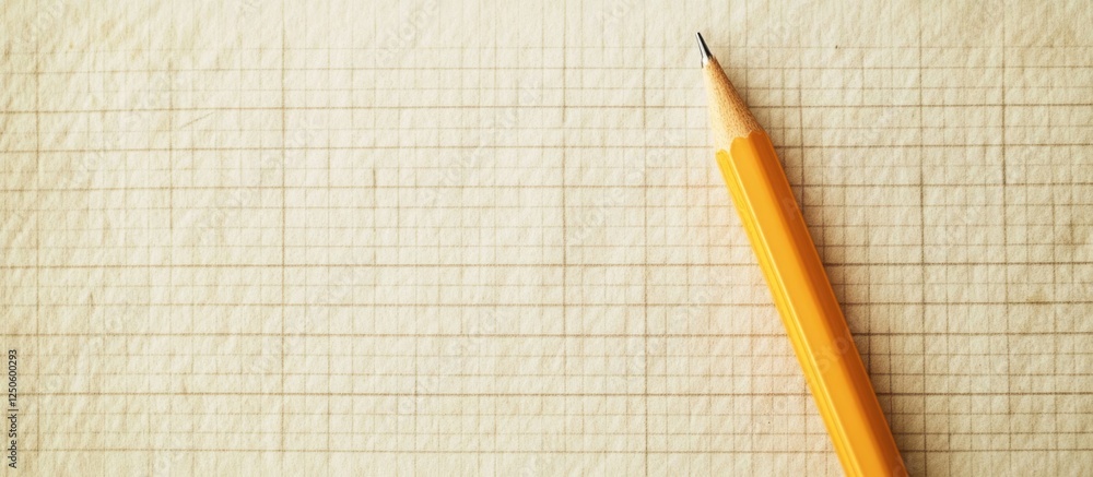 Soft Textured Background with Graph Paper and Orange Pencil Ideal for Writing and Creative Projects Soft Textured Background with Graph Paper and Orange Pencil Ideal for Writing and Creative Projects