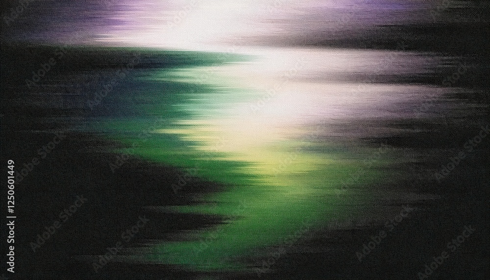 Obraz premium abstract gradient pattern with soft glowing light streaks in green, purple, and black on dark canvas background