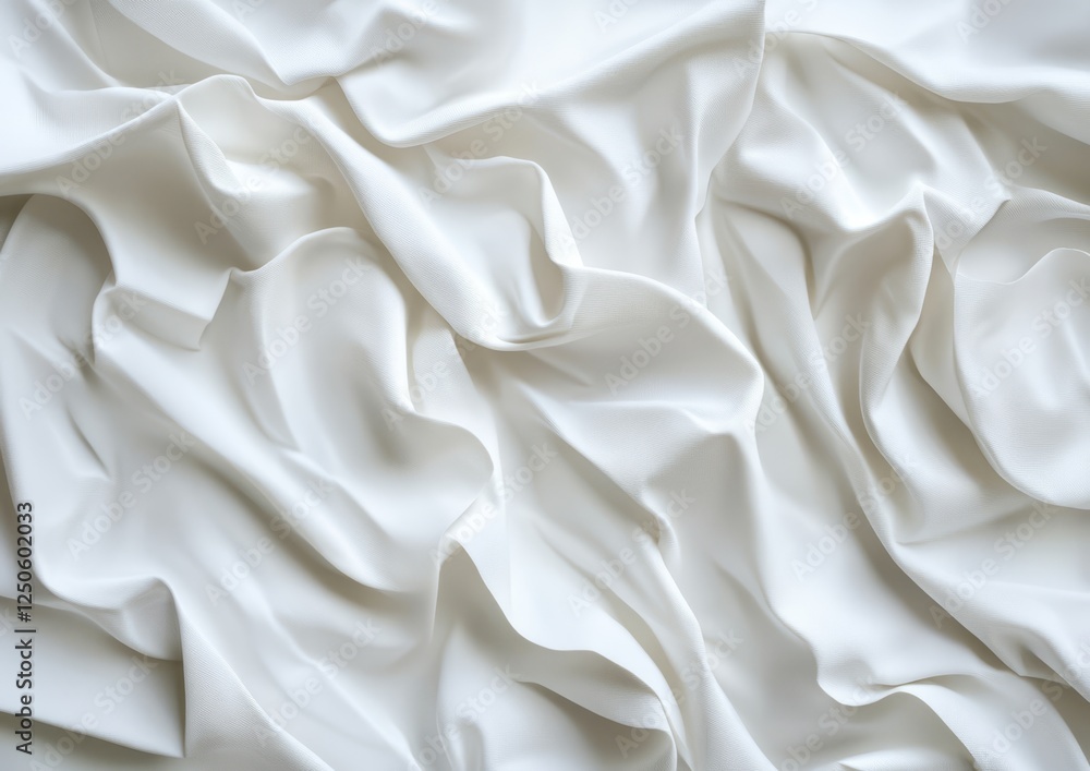 Fototapeta premium White fabric folds, interior, smooth texture