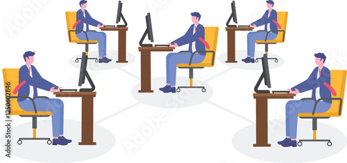 Social media illustration, business concept, web design

