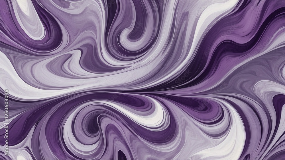Obraz premium Abstract swirling purple and white pattern with fluid motion 