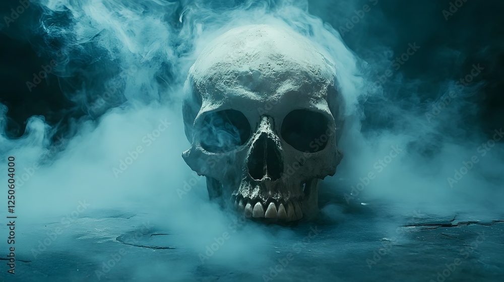 Haunting Skull Shrouded in Mysterious Ethereal Fog Eerie Dark Digital with Moody Gloomy Atmosphere and Ominous Sinister Vibe Haunting Skull Shrouded in Mysterious Ethereal Fog Eerie Dark Digital with Moody Gloomy Atmosphere and Ominous Sinister Vibe