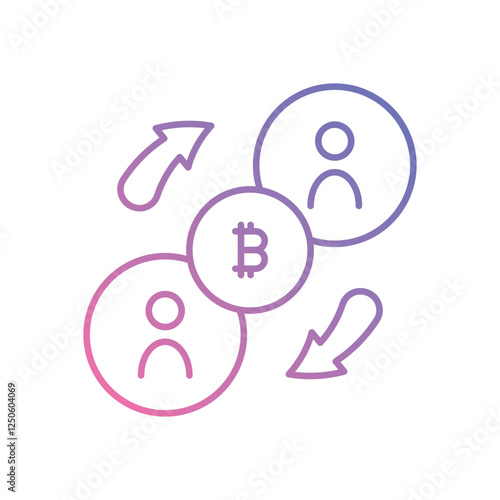 Peer-to-Peer Transactions icon vector stock illustration