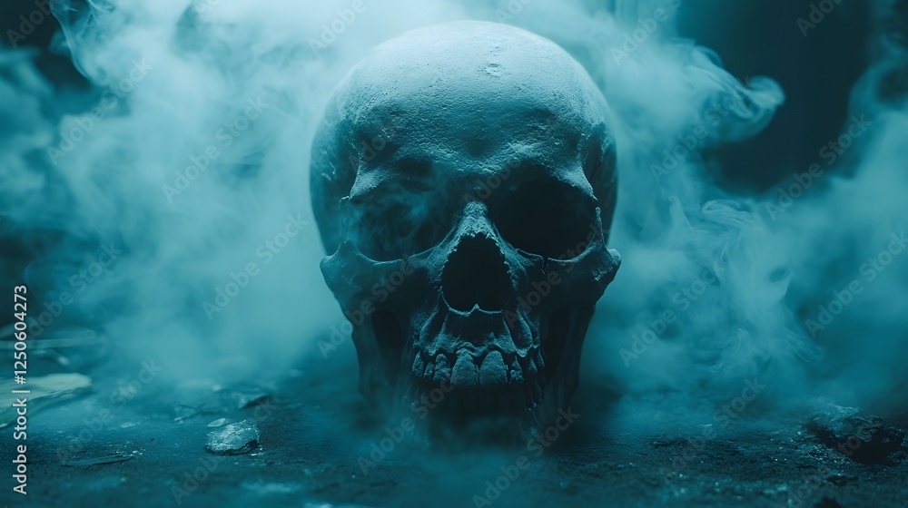 Haunting Skull Shrouded in Mysterious Mist Moody Dark Gothic Horror Concept Creepy and Eerie Supernatural Imagery Evoking Feelings of Dread Fear and the Unseen Otherworldly Realm Haunting Skull Shrouded in Mysterious Mist Moody Dark Gothic Horror Concept Creepy and Eerie Supernatural Imagery Evoking Feelings of Dread Fear and the Unseen Otherworldly Realm