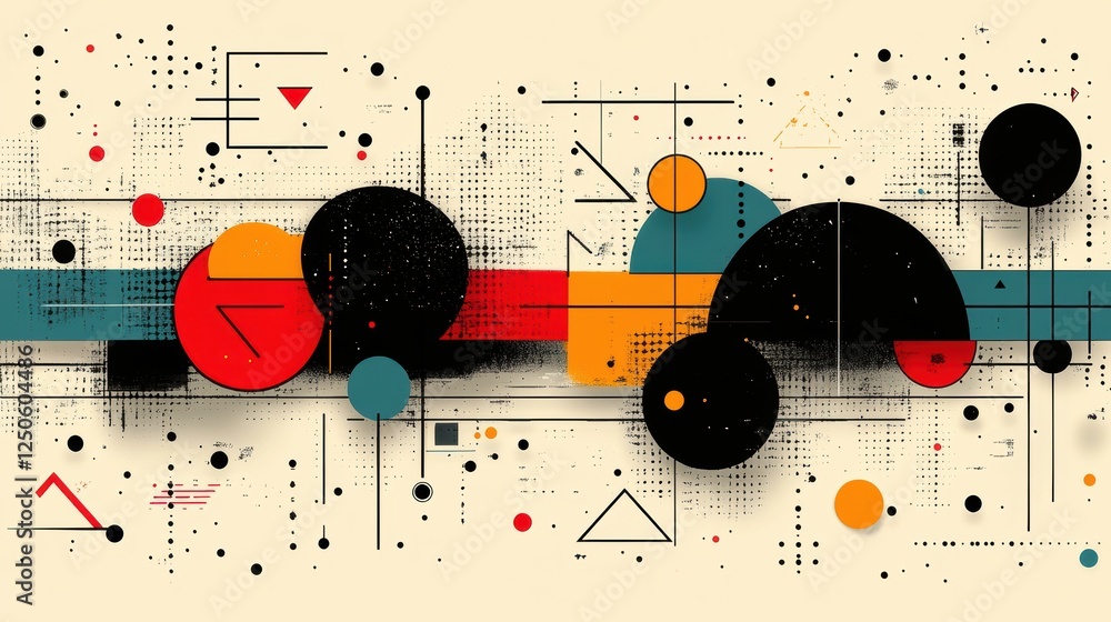 Obraz premium Minimalist Pattern Background with Geometric Shapes and Colors