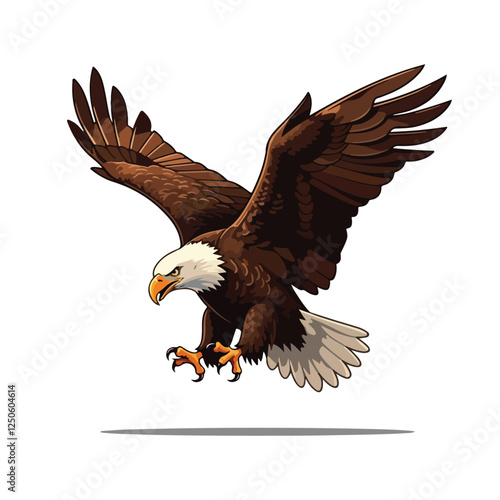 Cute Eagle Bird Cartoon Vector Icon Illustration. Animal Nature Icon Concept Isolated Premium Vector