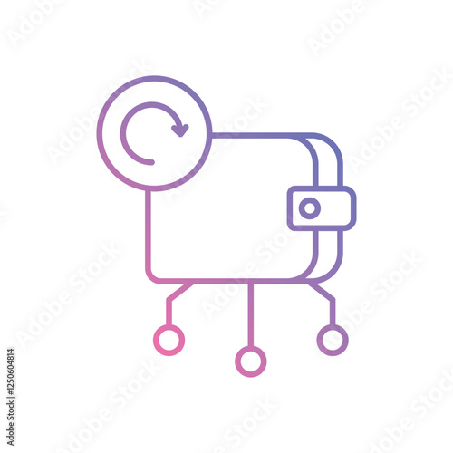 Cryptocurrency Wallet Backup icon vector stock illustration