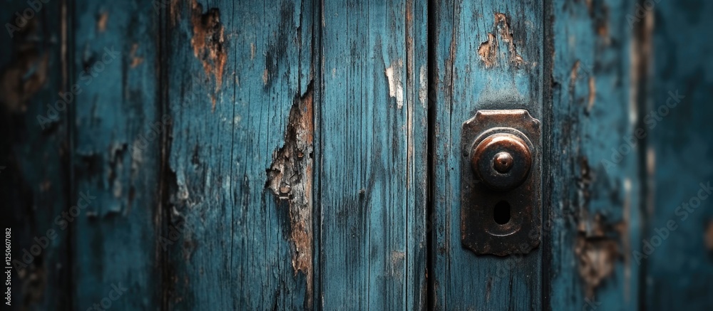 Weathered blue wooden door with peeling paint and vintage lock, detailed close-up background for rustic or antique-themed projects. Weathered blue wooden door with peeling paint and vintage lock, detailed close-up background for rustic or antique-themed projects.