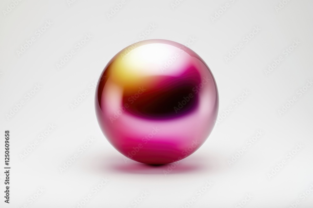 Obraz premium A vibrant, glossy sphere with a gradient of pink, purple, and yellow.
