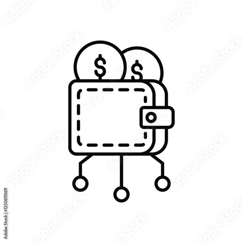 Digital Wallet icon vector stock illustration