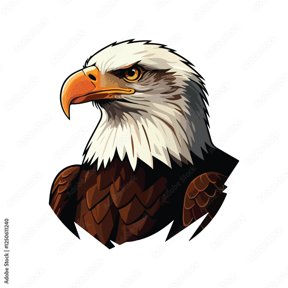 Fototapeta premium Cute Eagle Bird Cartoon Vector Icon Illustration. Animal Nature Icon Concept Isolated Premium Vector