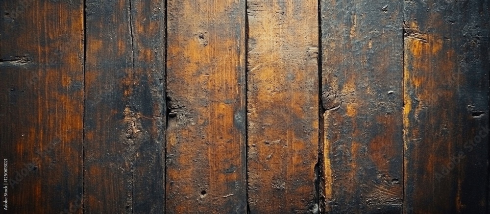Naklejka premium Textured dark wooden planks background with rich brown hues for rustic or vintage design projects and presentations.