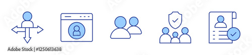 user, approved, friends, family. User Icon vector illustration. Line Duotone style. Editable stroke