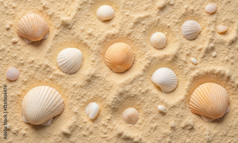 A collection of seashells on sand. A collection of seashells on sand.