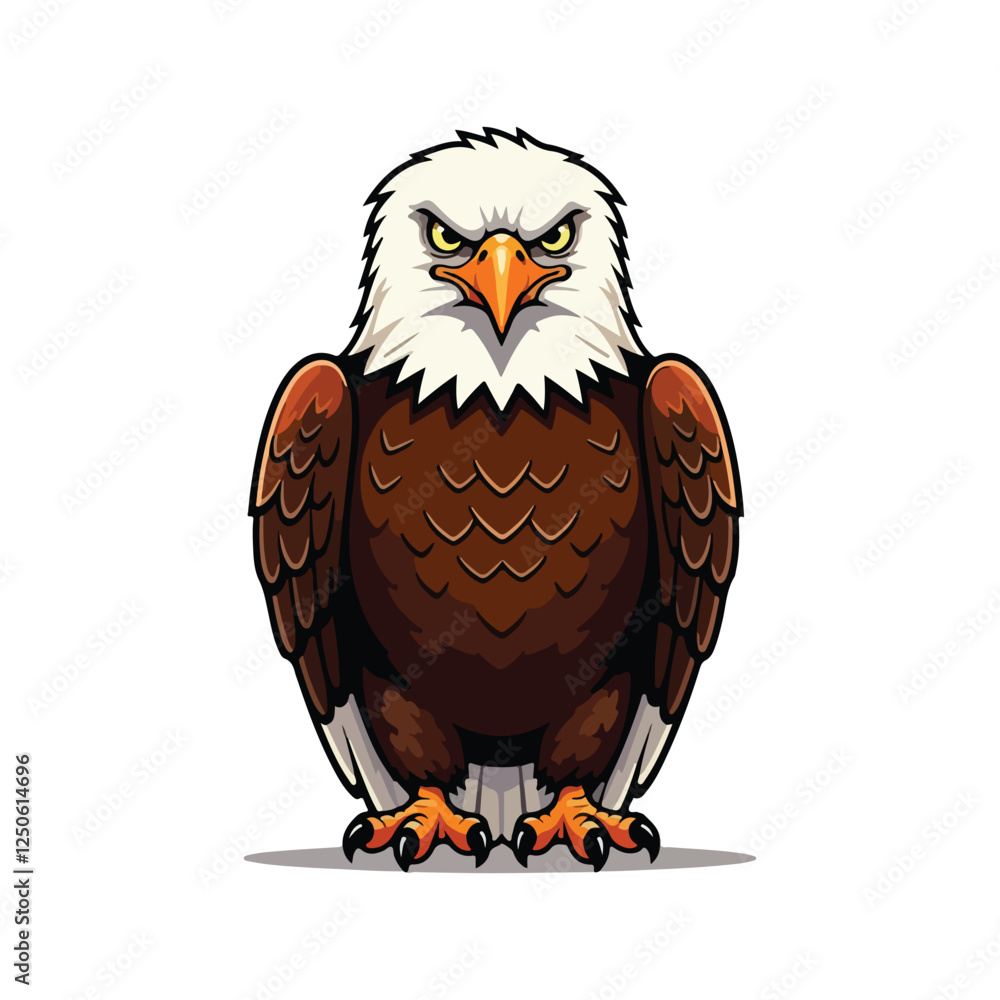 Obraz premium Cute Eagle Bird Cartoon Vector Icon Illustration. Animal Nature Icon Concept Isolated Premium Vector