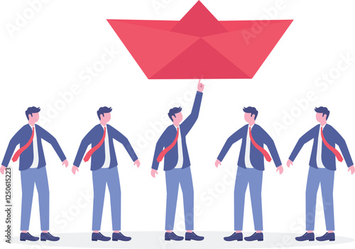 Social media illustration, business concept, web design

