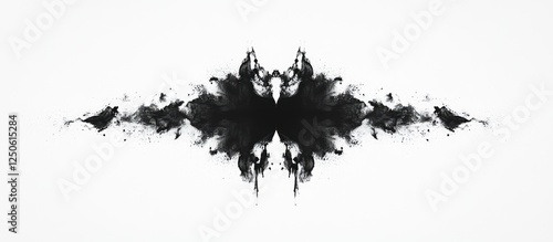 Rorschach inkblot test artwork on a clean white background showcasing abstract psychological evaluation patterns