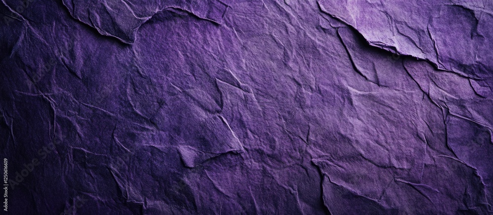 Fototapeta premium Saturated deep purple recycled paper textured background with coarse grain and vignette for creative design projects and artistic applications
