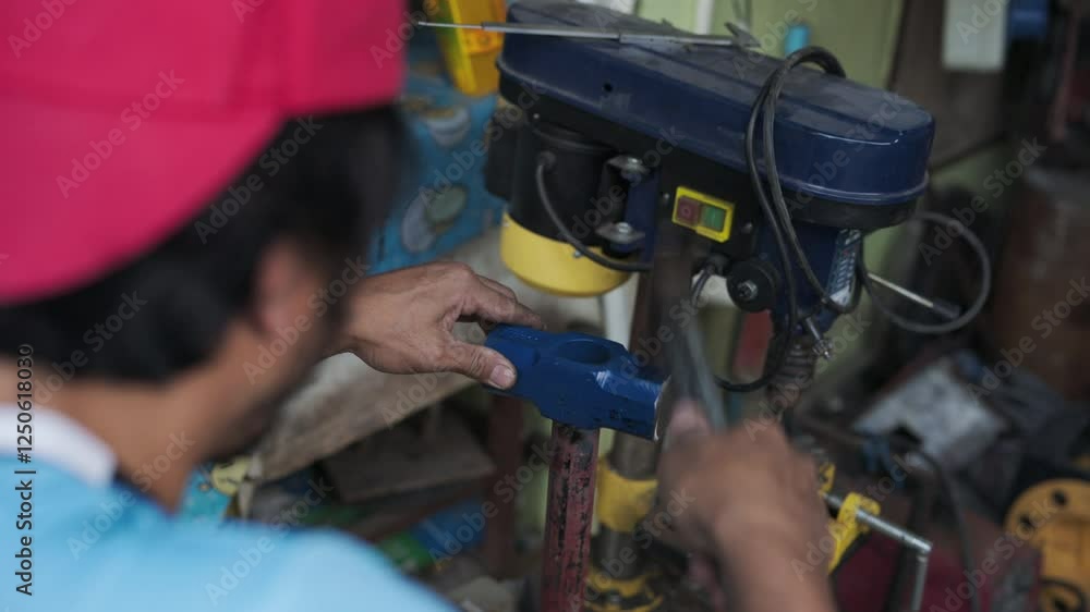 Welder meachnical man working with tool in home DIY repair tool hand close up working Welder meachnical man working with tool in home DIY repair tool hand close up working
