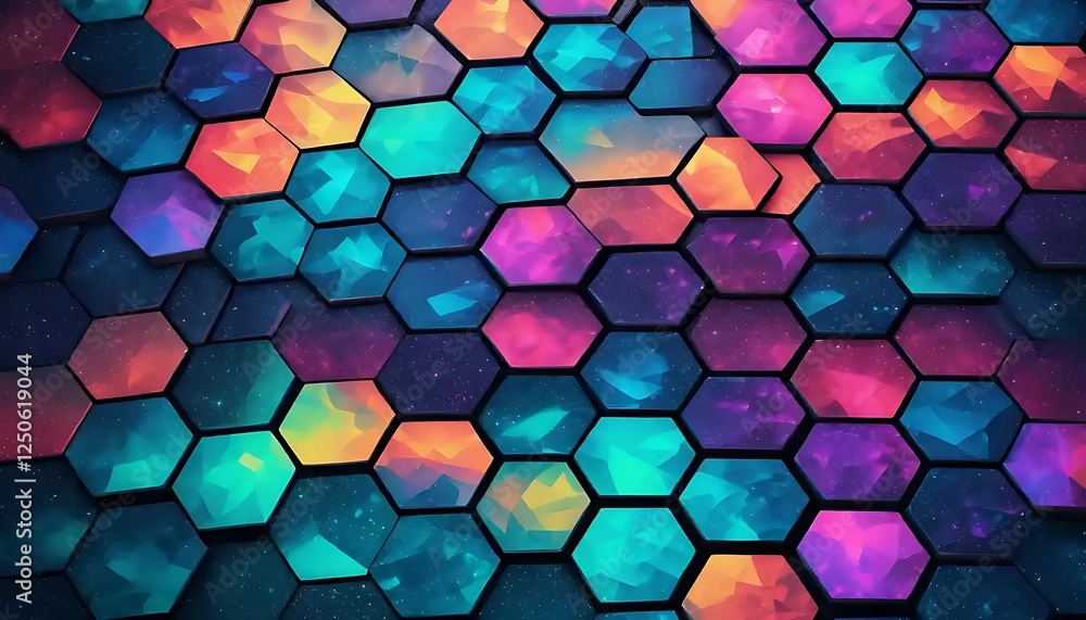 Abstract Hexagon Pattern Colorful Design Abstract Hexagon Pattern Colorful Design