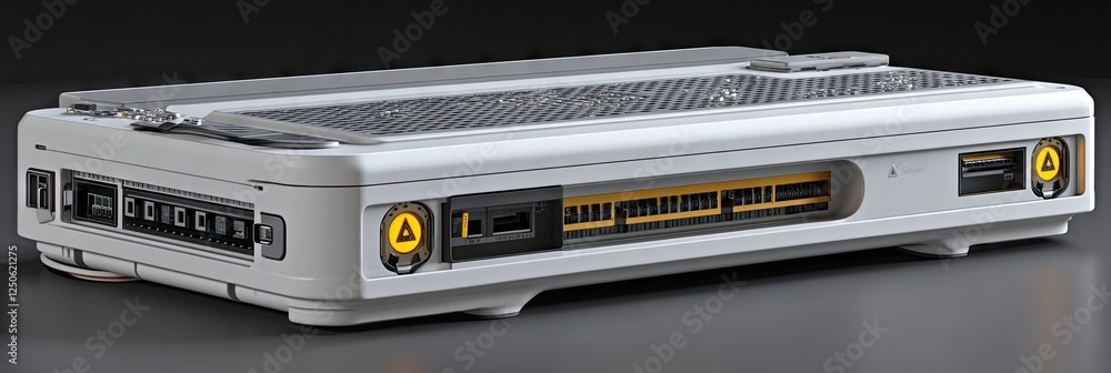 White server device, data center, technology background. Stock photo White server device, data center, technology background. Stock photo