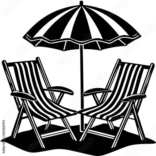 beach-chairs-and-umbrella-.eps