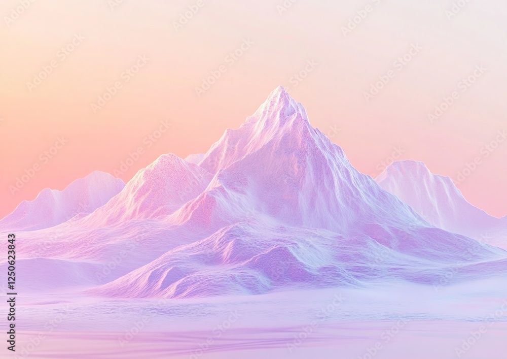 Pastel Mountains: A Dreamlike Landscape of Peaks and Valleys at Dawn Pastel Mountains: A Dreamlike Landscape of Peaks and Valleys at Dawn