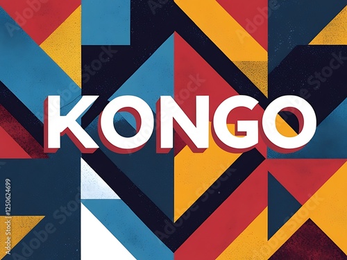 Kongo word art with geometric colorful shapes photo