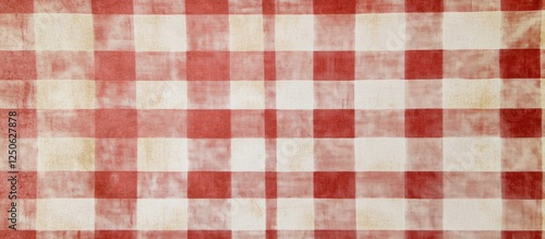 Classic Italian-style red and white checkered tablecloth texture for restaurant and home decor backgrounds
