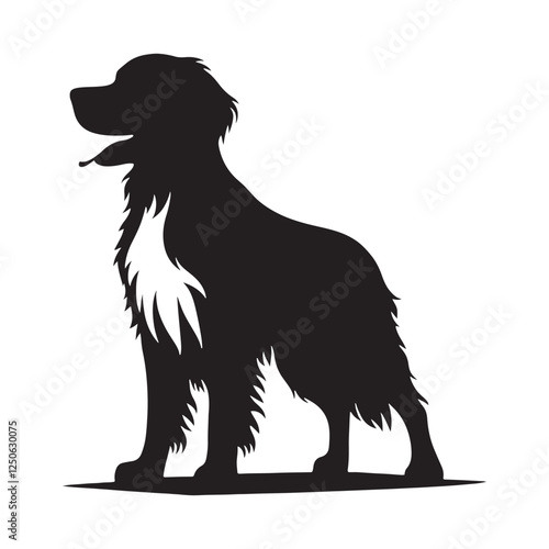 Brittany silhouette highlighting the breed’s refined structure - Brittany illustration - minimal Brittany vector - dog silhouette
