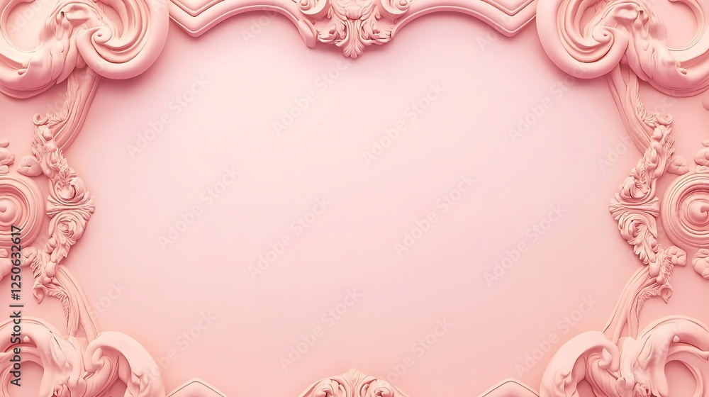 Elegant Pink Ornate Frame Design Background Elegant Pink Ornate Frame Design Background