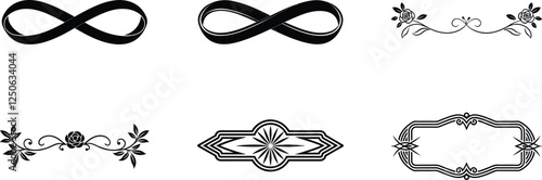 Infinity Symbols, Floral Ornaments, Decorative Design Elements