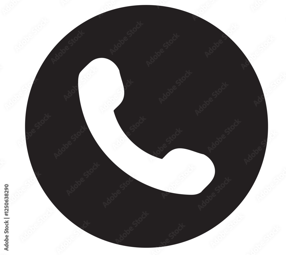 Black phone icon vector illustration. Black phone icon vector illustration.