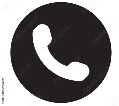 Black phone icon vector illustration.