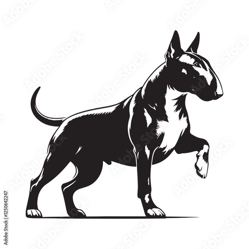 Well-balanced Bull Terrier silhouette for versatile applications - Bull Terrier illustration - minimal Bull Terrier vector - dog silhouette
