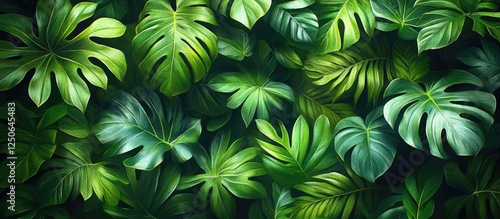 Wallpaper Mural Lush Green Leafy Texture for Background Design or Interior Decor Torontodigital.ca