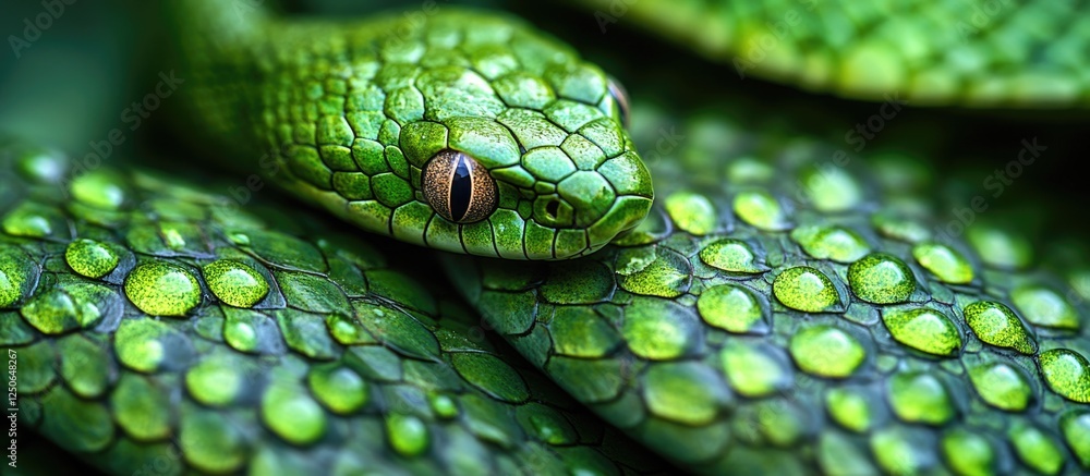 Vibrant macro close-up of green snake scales showcasing intricate texture and natural beauty in a vivid background. Vibrant macro close-up of green snake scales showcasing intricate texture and natural beauty in a vivid background.