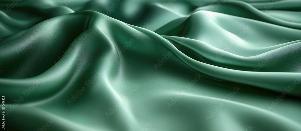 Elegant green satin fabric with smooth, flowing textures ideal for fashion, upholstery, and luxury design backgrounds. Elegant green satin fabric with smooth, flowing textures ideal for fashion, upholstery, and luxury design backgrounds.