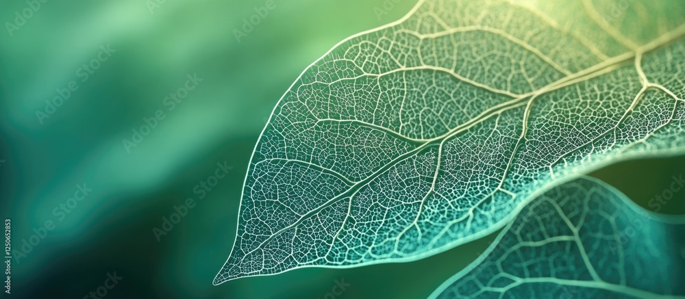 Abstract green background depicting intricate details of plant leaf structure illuminated by soft light. Nature inspired design element. Abstract green background depicting intricate details of plant leaf structure illuminated by soft light. Nature inspired design element.
