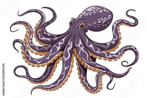 Elegant Octopus Isolated on a Crisp transparent PNG Background
