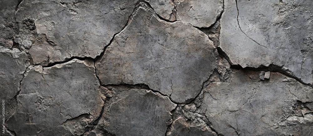 Weathered gray stone wall texture with cracks suitable for backgrounds in architectural and design projects. Weathered gray stone wall texture with cracks suitable for backgrounds in architectural and design projects.