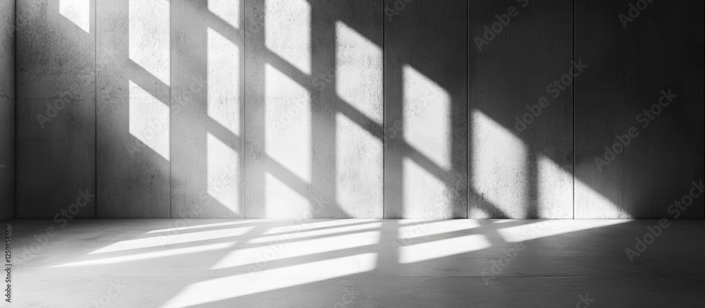 Obraz premium Gray concrete wall texture with shadows creating a dramatic backdrop for design and artistic presentations